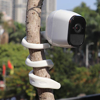 2 Pack Flexible Twist Mount Compatible with Arlo Pro 4,Pro 3,Pro 5S,Pro 6,Pro 2,Arlo Ultra/Pro/Go,Essential Spotlight,Wall Mount Bracket,Attach Your Camera Wherever You Like Without Any Tools-White - color: White