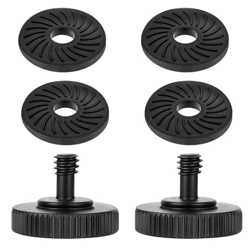 2Packs Thumb Camera Quick Release Adapter with 4 Packs Rubber Washers Tripod Screw with Rubber Pad 1/4 Male to 1/4 Female Thread L Bracket Mount for Camera Mounting Plate