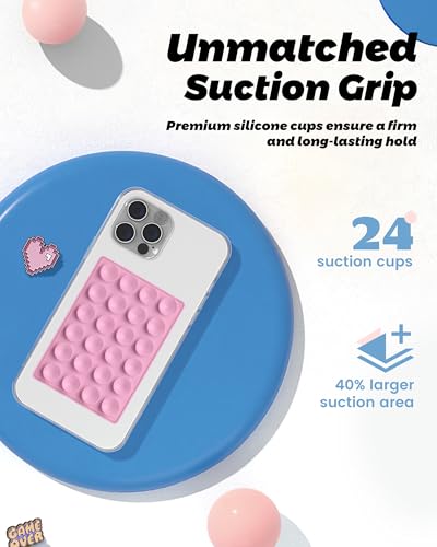 amBand Airplane Travel Essentials Phone Holder, Anti-Slip Magnetic Suction Cup Phone Mount for iPhone Fits Magsafe Attachment, Influencer/Sharer/Content Creator Must Haves for Selfie/Video, Peony Pink - color: Peony Pink
