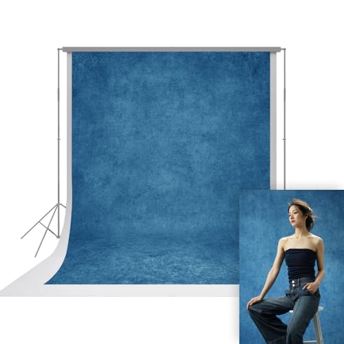 UrcTepics 8×10 ft Blue Fabric Photo Backdrops, Classic Abstract Texture Backdrop for Headshots and Portraits, Vintage Photography Background for Studio and Events. - color: Blue, size: 8x10 Ft