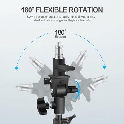 WELLMAKING U-Shape Camera Flash 180°Swivel Mount Bracket with Standard 1/4 to 3/8 inch Metal Male Screw Spigot Stud Compatible for Umbrella Softbox Reflector Holder Stand for Video Light Studio Light - style: U-Shape Mount
