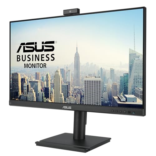 ASUS 27” 1080P Video Conferencing Monitor (BE279QFK) - Full HD, IPS, 100Hz, Frameless, Built-in Webcam, Mic Array, Speaker, Height Adjustable, Ergonomic Design, Eye Care, Wall Mountable, 3 yr warranty - style: 27" IPS 100Hz Webcam Mic Array