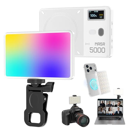 Selfie Phone Light with Magnetic,140 LED 1800K-10000K 4900mAh + Power Bank RGB Video Light CRI 96+ Professional Portable Lighting for Camera, TikTok, Vlog, Makeup, Zoom,Selfie - size: 140 Led