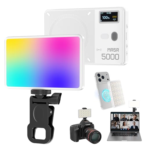 Selfie Phone Light with Magnetic,140 LED 1800K-10000K 4900mAh + Power Bank RGB Video Light CRI 96+ Professional Portable Lighting for Camera, TikTok, Vlog, Makeup, Zoom,Selfie - size: 140 Led