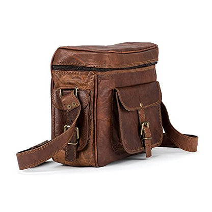 Leather DSLR Camera Bag Handmade Vintage Camera Shoulder Messenger Bag Camera Satchel Leather Camera Bags for Photographers and Men and Women | Gift for him