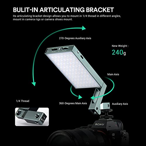 Godox M1 RGB Mini Creative Light,Led Video Light,13W 2500k-8500k Adjustable,CRI97 TLCT 97 RGB 0-360 Full Color,Music Beats Light Function and 40 FX Lighting Effects with Aluminum Alloy Shell(Green) - color: Green