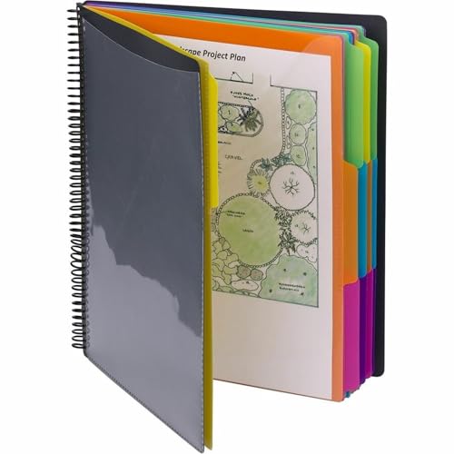 Smead Project Organizer, 24 Pockets, Grey with Assorted Bright Tabs, Tear Resistant Poly, 1/3-Cut Tabs, Letter Size (89206) - style: Brights, 1 Count
