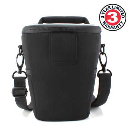 USA Gear DSLR Camera Case for Men and Women with Top Loading Accessibility, Adjustable Shoulder, Small Camera Sling Bag, Travel Padded Handle - Camera Holster Bag for Nikon, Canon, Panasonic (Black) - color: Black