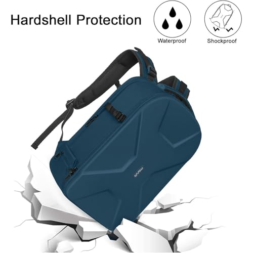 MOSISO Camera Backpack,DSLR/SLR/Mirrorless Photography Camera Bag Full Open Waterproof Hardshell Bag with Insert&Tripod Holder&Laptop Compartment Compatible with Canon/Nikon/Sony, Teal Blue - color: Teal Blue