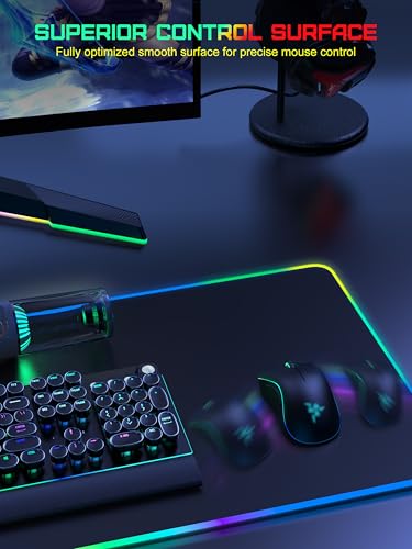 TopMade Wireless Charging Mouse Pad, RGB Gaming Mousepad, 35.4" x 15.8" Extra Large Waterproof Keyboard Desk Pad, Cool Computer Desk Mat, Black (Includes 20W PD Power Adapter & 6.56ft Woven Cable) - color: RGB-Black-35.4"x15.8"-with Adapter