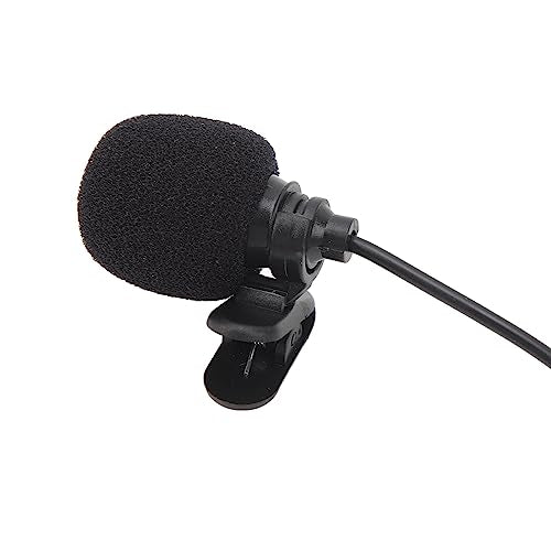 Wired Lavalier Microphone, Noise Reduction Mini Portable Omnidirectional Condenser Mic with Windproof Sponge and, for Interviews Meetings Podcasts Recording