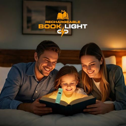 KTEBO Rechargeable Book Light with Clip & Battery Indicator, 9 Luminescence Modes, USB-C Portable 1.6 oz Ultralight Lamp for Night Reading in Bed, Readers - Green - color: Green