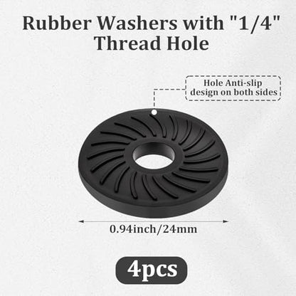 2Packs Thumb Camera Quick Release Adapter with 4 Packs Rubber Washers Tripod Screw with Rubber Pad 1/4 Male to 1/4 Female Thread L Bracket Mount for Camera Mounting Plate