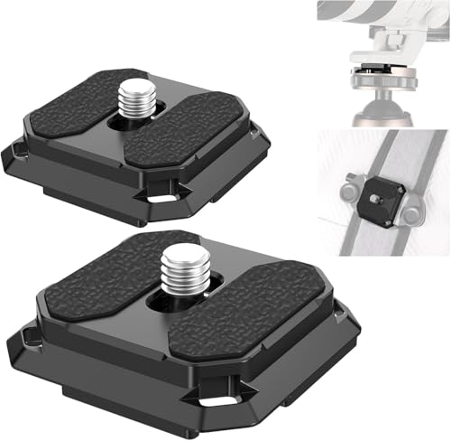 NEEWER Quick Release Plate 38mm Square Arca Type QR Camera Mount Plate for Camera Strap Clip, Tripod Head to Shoulder Strap Quick Switch with 4 Safety Pins, QPR-5 - style: QPR-5