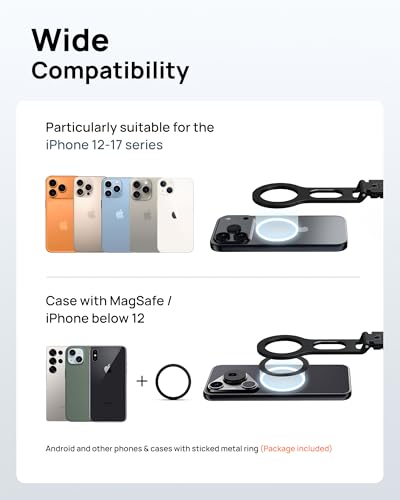 SODI Magnetic Phone Tripod Stand for iPhone - Strong Magnet Foldable Cell Phone Stand for Vlog, Gym, Travel Essentials, Mini Tripod Phone Stand Compatible with iPhone 17 16 15 14 13 12 Series (Black) - color: Black
