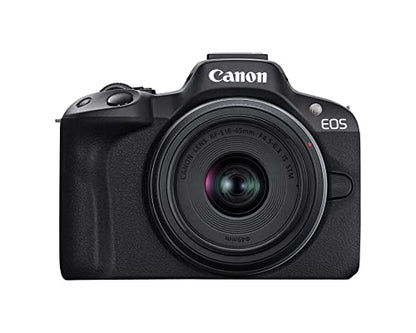 Canon EOS R50 Mirrorless Camera RF-S18-45mm F4.5-6.3 is STM Lens Kit, 24.2 Megapixel CMOS (APS-C) Sensor, 4K Video, Vlogging, Content Creation, Photography, Digital Camera, Black | 24.2MP Aps-C CMOS, Digic X, Dual Pixel CMOS Af Ii, 6K-Oversampled 4k30p, R