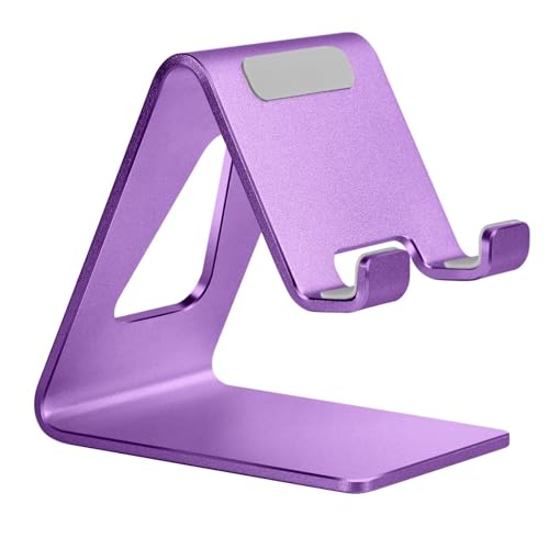 Aoviho Cell Phone Stand for Desk, Aluminum Phone Holder for iPhone 17 16 15 Pro Max, Samsung Galaxy, Stable Office Desk Accessories,Hands Free Stand for Office Home,Purple - color: Purple