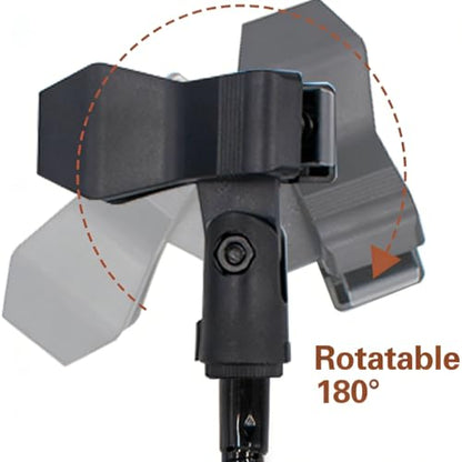 Microphone Stand Gooseneck11.8”/30cmMic Stand Desk With Adjustable Mic Clip & Super Crab Clamp,Heavy-Duty Desk Mount, for Podcasting, Streaming, Podium & Public Speaking.Flexible Gooseneck Mic Mount