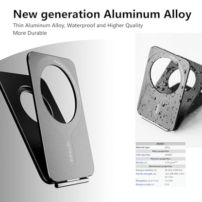 IST IDEA for Magsafe Tripod, Tripod for iPhone Lightweight Aluminum Alloy & Angle Adjustment & Strong Magnets iPhone Tripod Stand Compatible with 17/16/15/14/13/12 (Included Metal Ring) - color: Mosaic Grey