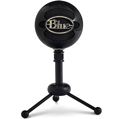 Blue Snowball USB Microphone with Two Versatile Pickup Patterns and Stylish, Retro Design for Recording, Streaming & Podcasting on PC & Mac – Gloss Black (Renewed)
