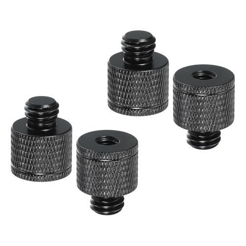 PATIKIL Tripod Screw Adapter M6 Female to 3/8 Male, 4 Pcs Tripod Nut Connectors Camera Mount Screw Camera Double Head Converter for Microphone Holder Magic Arms Accessories, 20 mm - size: M6 Female to 3/8 Male,20 mm