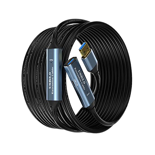 USB 3.0 Extension Cable 82FT Type A Male to Female Active Extender Cord with 4 Extension Chipsets Signal Booster and 1 USB-C Charging Port, for Webcam, PlayStation, Printer, Camera - size: 82FT
