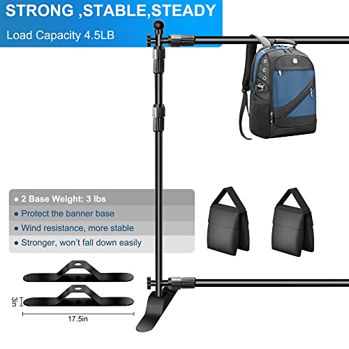 FUDESY Backdrop Banner Stand, 10x8ft Heavy Duty Display Frame, Adjustable Metal Telescopic Tube, Step and Repeat Background Stand Kit for Trade Show, Photography Photo Booth, Party, with Sandbags - size: 8x10ft