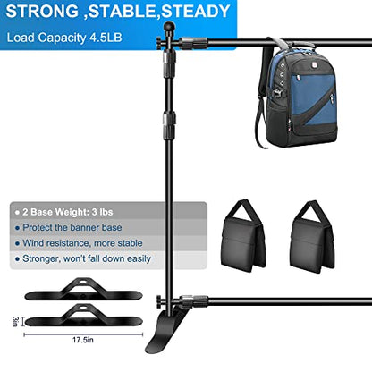 FUDESY Backdrop Banner Stand, 10x8ft Heavy Duty Display Frame, Adjustable Metal Telescopic Tube, Step and Repeat Background Stand Kit for Trade Show, Photography Photo Booth, Party, with Sandbags - size: 8x10ft