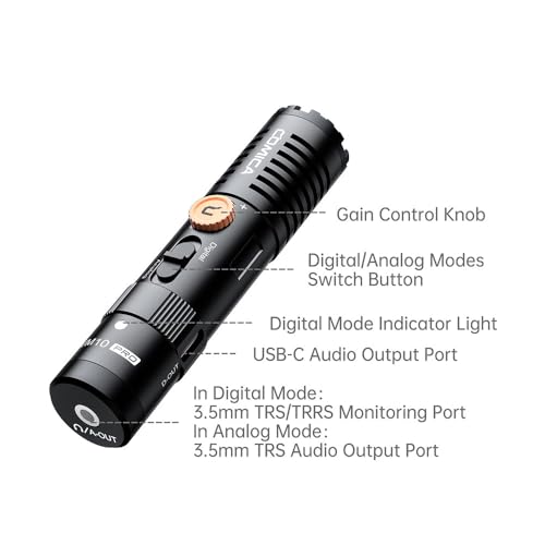COMICA VM10 PRO Shotgun Microphone,USB C Mic for Camera, Smartphone, Tablet, PC.Ideal for Vlogging, Live Streaming,Recoding.Dual-Mode Video USB Shotgun Microphone with Gain Control - size: Comica VM10 Pro
