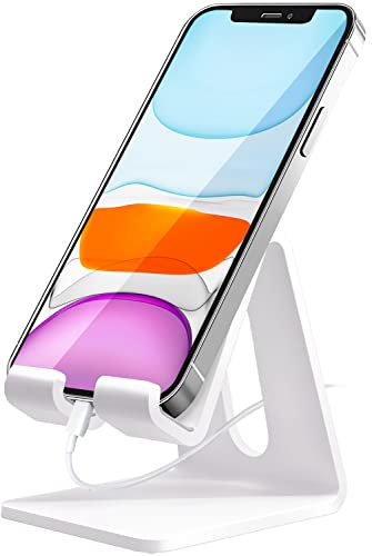 Crpich Acrylic Cell Phone Stand, Portable Phone Holder, White Phone Stand for Desk, Compatible with Phone16 15 14 13 12 Pro Max Mini 11 Plus, Switch, Android Smartphone, Pad, Tablet, Desk Accessories - color: 3-White, size: 1 Pack