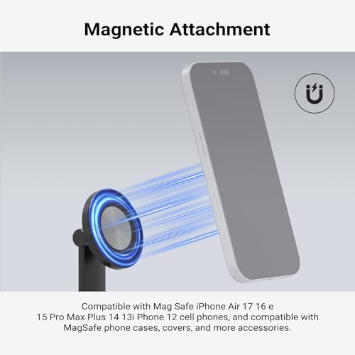 NEEWER Entry Level Version Magnetic Phone Holder Tripod Mount Adapter, 360° Compact Lightweight Portable Compatible with MagSafe iPhone Samsung Android for Video Recording, PA153 - style: PA153