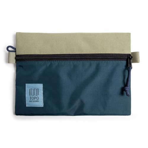 Topo Designs Accessory Bags, Travel Organizer Accessories for Smaller Items, Durable Storage Pouch, 3 Sizes, Fully Lined Pack Cloth (Medium, Oil Green/Dark Pine) - color: Oil Green/Dark Pine, size: Medium