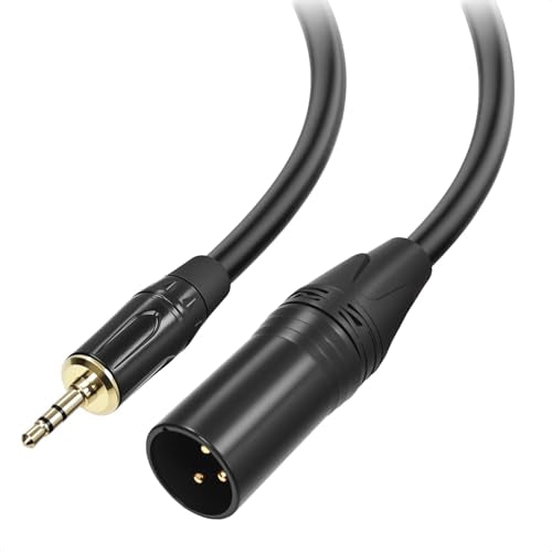 Cyberguys! 3.5mm to XLR Cable, 1/8 to XLR Male Audio Cord, TRS Jack Connector, Nickel-Plated with PVC Jacket, Balanced Cable for Mixer, Powered Speaker, Microphone, Sound Card, Studio Equipment,15ft - size: 15ft