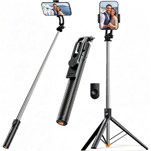 67" Phone Tripod Selfie Stick for iPhone & Android, Extendable Cell Phone Stand with Wireless Remote, Lightweight Travel Tripod Phone Holder for Video Recording, Live Streaming, Photography - size: 67"