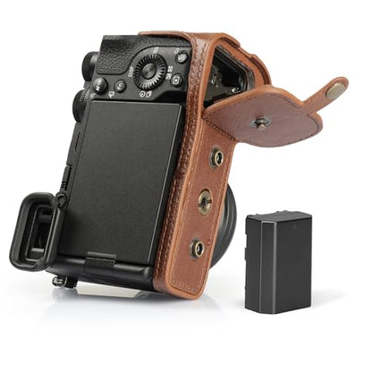 Mega Gear Genuine Leather Camera Case for Sony Alpha a6700 (16-50mm) - Stylish and Protective - Brown - color: Brown