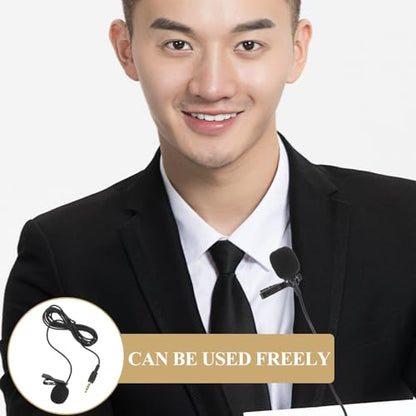 Homoyoyo Professional Portable Metal Condenser Mic Clip on Lavalier Microphone with 3.5mm Plug for Phone Video Recording Compatible with Tablets, for Interviews and Vlogging