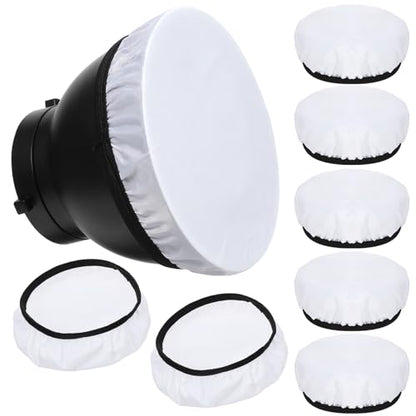 7"/18cm Light Diffuser,Soft Diffuser Lamp Cover White Lamp Shade Diffusers,Great for Studio Strobe Reflectors, Video Shooting (8Pcs) - size: 8Pcs