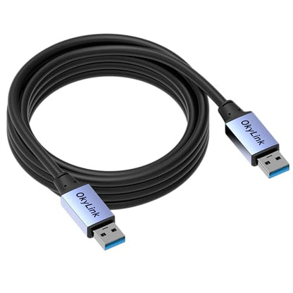 OkyLink USB 3.0/3.2 Gen 1 Data Cable A to A, Male to Male 5Gbps, 10ft | 3M, Aluminum Housing, for Label Printer and Office Equipment - color: USB3.0(5Gbps), size: 10ft (3m)