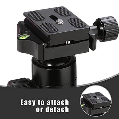 Frienda 2 Pieces Metal Quick Release Plate with 1/4''-20 Camera Screw Tripod Mount Plate Fits Standard for DSLR Camera Tripod Ball Head(Black,Pu50) - color: Black, style: PU50