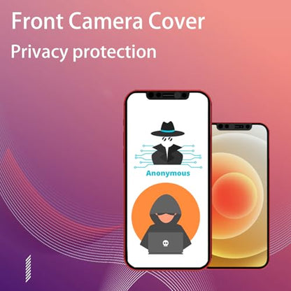 Phone Front Camera Cover,Webcam Cover Compatible for iPhone X/XS/XR/XS Max, iPhone 11/11 Pro/11 Pro Max,iPhone 12/12 Mini /12Pro /12Pro Max,Protect Privacy and Security,Not Affect Face ID(Black) - color: Black