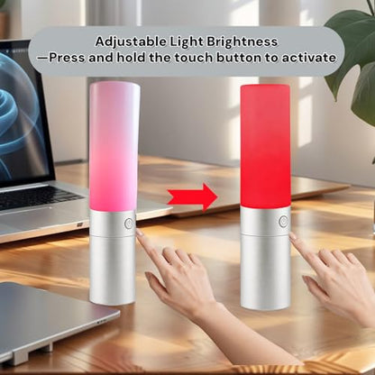 Busy Light for Office, Do Not Disturb Indicator Light,Dimmable Lamp Brightness Adjustable (Black Silver, 2" L X 2" W X 9" H) - color: Silver
