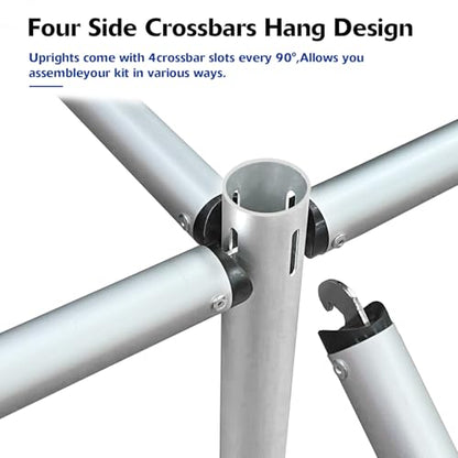 Hecis Double Backdrop Stand Heavy Duty,10x10ft Double Crossbar Pipe and Drape Stand, Adjustable Aluminium Flower Wall Backdrop, Back Drop Stand for Party Event, Trade Shows & Wedding Decor