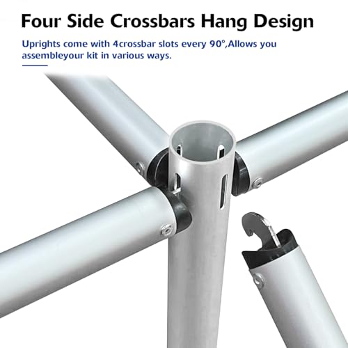 Hecis Pipe and Drape Backdrop Stand,8ft x 10ft Backdrop Stand, Adjustable Metal Heavy Duty Wedding Background for Parties Birthday Party Baby Shower Wedding Decorations