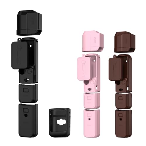 BRDRC Pocket 3 Silicone Cover, For Xtra Muse Protective Case Lens Protector Scratch-Resistant Sleeve Skin Compatible with DJI OSMO Pocket 3 Creator Combo/Xtra Muse Accessories (Black) - color: Black for Pocket 3 Creator Combo