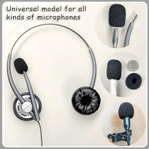 30 Pack Mini Size Lapel Headset Mic Foam Covers Microphone Windscreen, Black