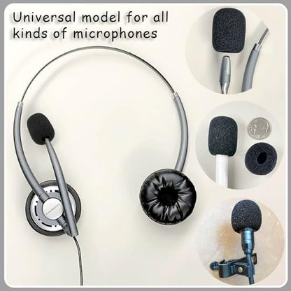 30 Pack Mini Size Lapel Headset Mic Foam Covers Microphone Windscreen, Black