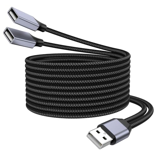 6.6FT USB A Male to 2 Female Cable, USB Splitter Cable for Mac, Xbox, Laptop, Tablet, Smartphone Data Transmission, Card Reader, Keyboard, PS4, PS5, Mouse. - size: 6.6FT