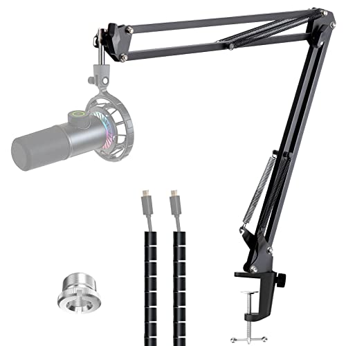 Microphone Boom Arm with Cable Management – Adjustable Scissor Mic Stand Compatible with Fifine K669B/K670/K683A/K658/K688, AmpliGame A6V/A8, AM8 & Other USB/XLR Microphones by YOUSHARES - color: FIFINE 658
