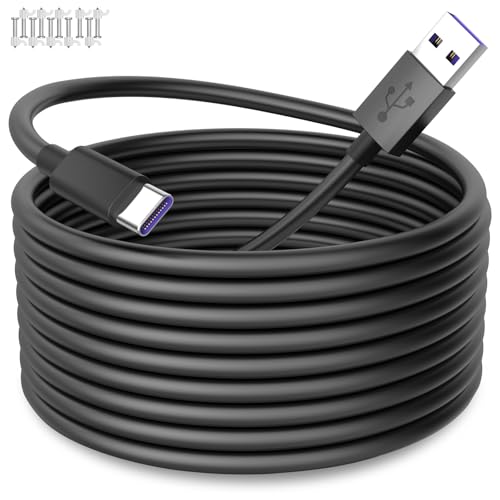 iMangoo USB A to USB C Power Cable for CCTV Camera, 16FT Type C Long Power Extension Cord for Tapo/TP-Link for Xiaomi/Mi for eufy Security Camera Outdoor Indoor Cord with 10 Wire Clips Nails Black - color: Black, size: 16 ft