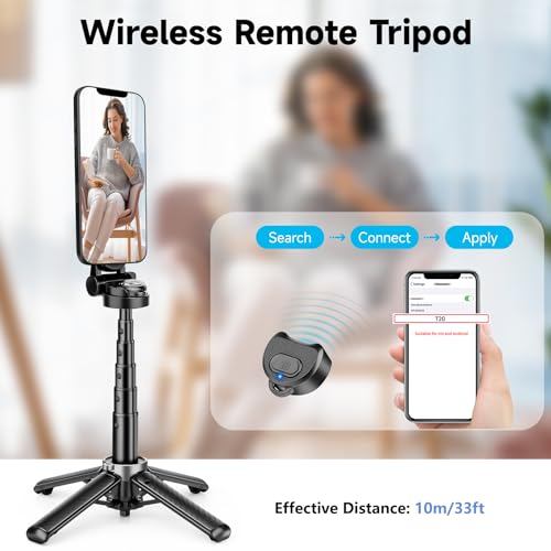 2026 5-in-1 Magnetic Selfie Stick with Remote for Cell Phone 360° Rotation - Transforms into Mini Tripod/Camera Grip/Handheld Stabilizer/Phone Stand.Extend to 16 inches - size: 16.1inch